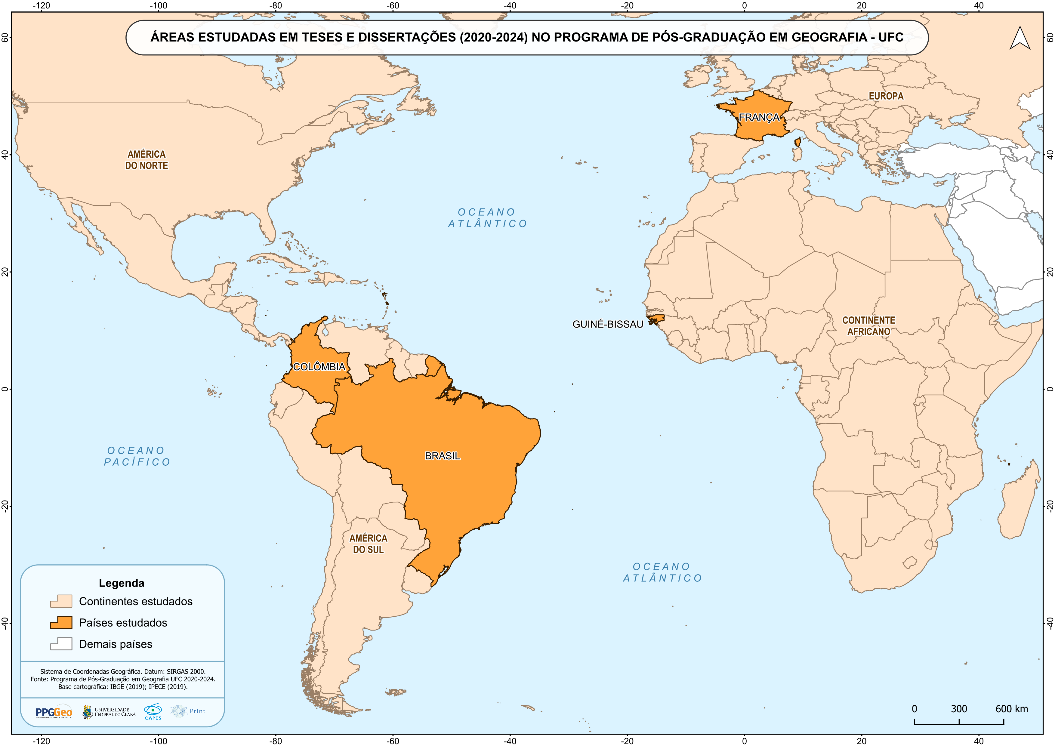 areas estudadas paises